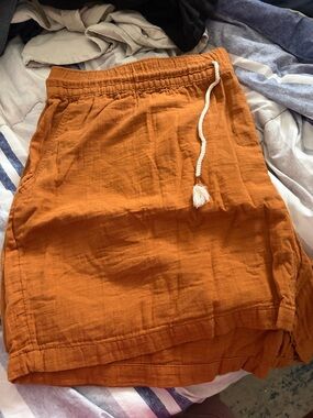 Old Navy Women's Athletic Shorts - Rust Orange with White Drawstring